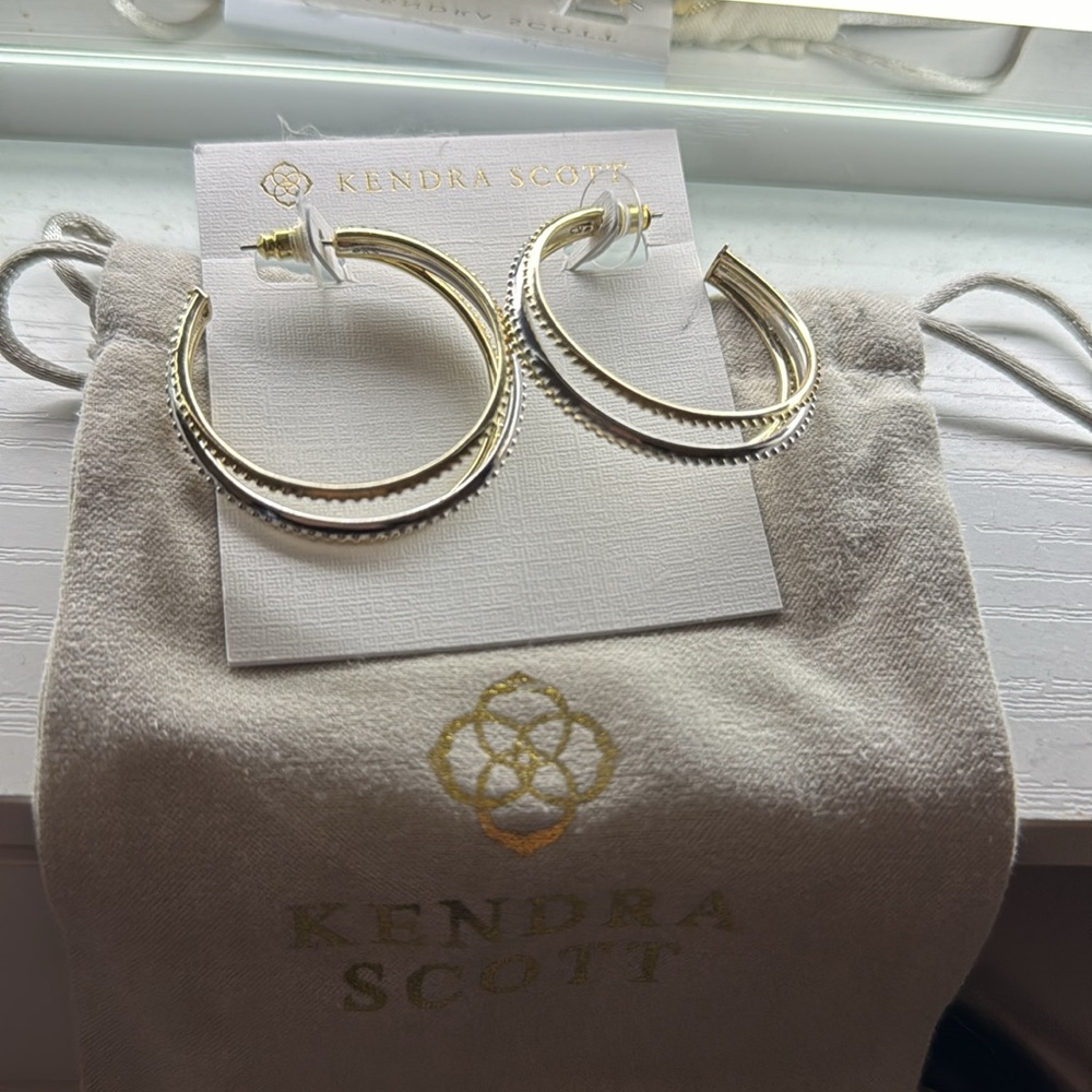 New never worn gold silver mix hoops!